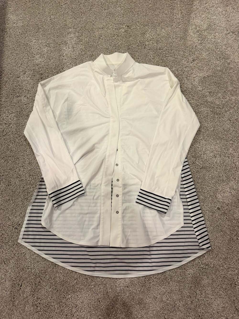 ADAY The Something Borrowed Striped Back Shirt White S